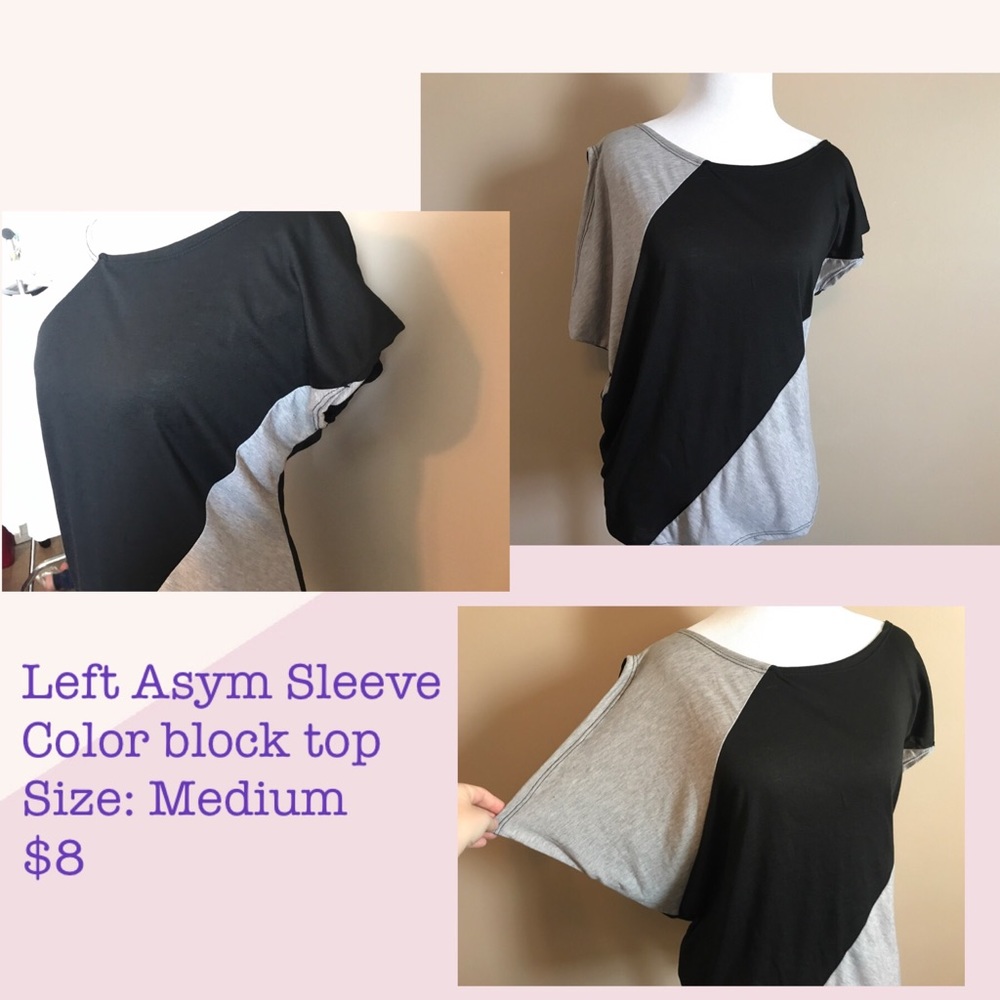 Asymmetrical cold shoulder sleeve top
